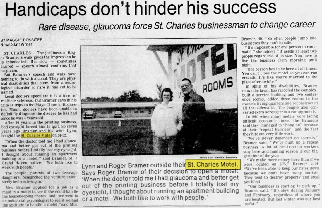 M-52 Motel (St. Charles Motel) - Oct 17 1983 Article